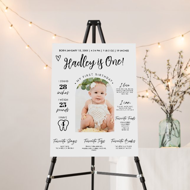 Baby's First Year Milestone Board Welcome Sign 1st (In Situ (Stand))