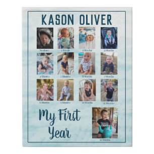 Baby's First Year Milestone Keepsake Canvas