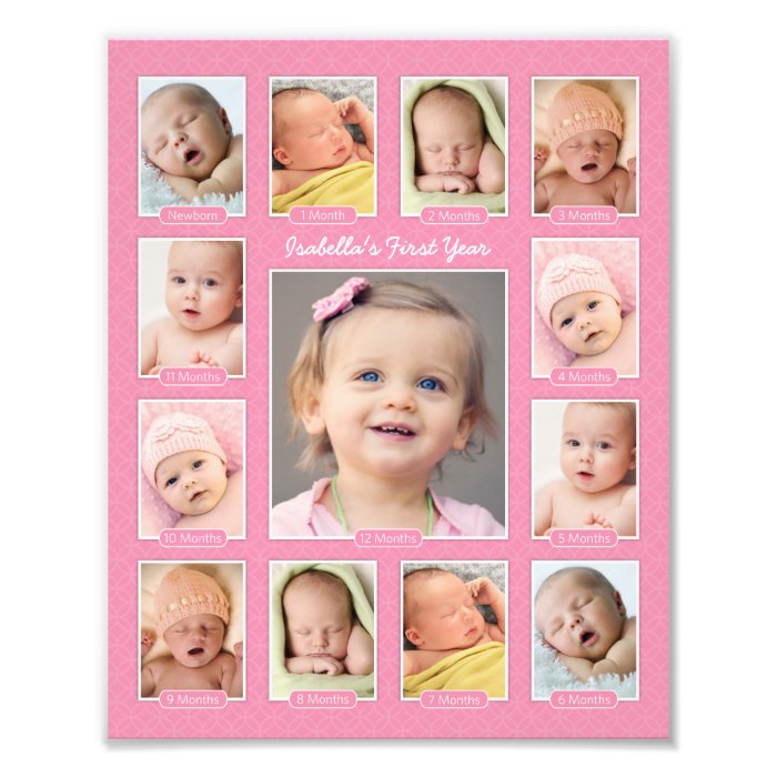 Baby's First Year Photo Keepsake Collage Print