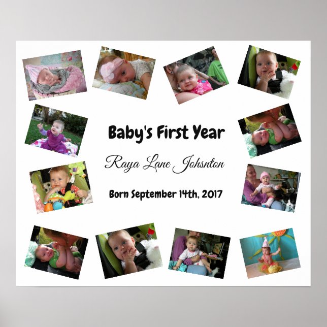 Baby's First Year Personalized Poster (Front)