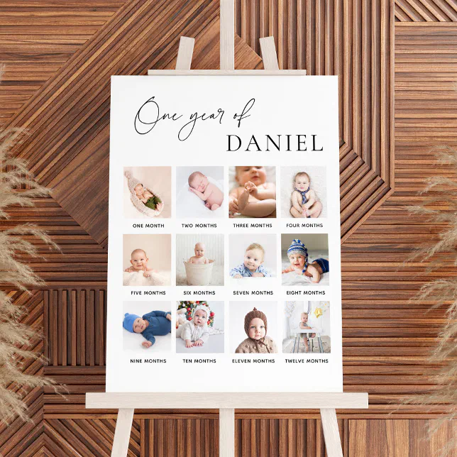 Baby's First Year Photo 1st Birthday Milestone Foam Board | Zazzle