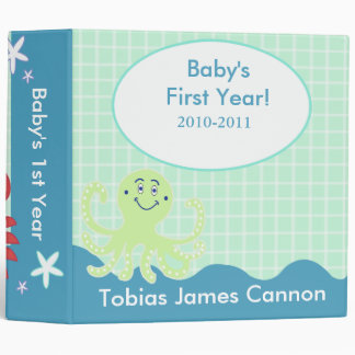 Baby's First Year Photo Album Under the Sea theme 3 Ring Binder