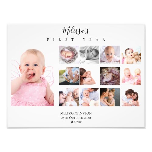 Babys First Year Photo Collage Keepsake
