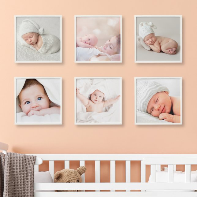 Babys First Year Photo Collage Wall Peel And Stick Photo Tile (Creator Uploaded)