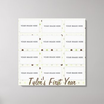 Baby's First Year Photo Collage Wrapped Canvas by wrkdesigns at Zazzle