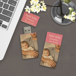 Baby's First Year Photographs Wood Flash Drive