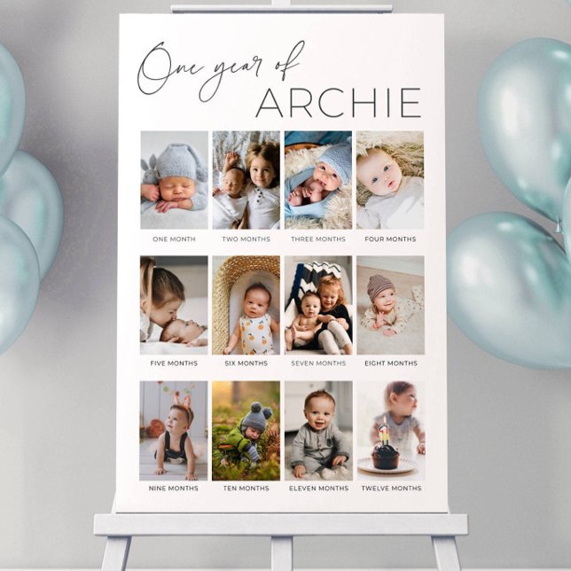 Baby's First Year Poster Template Modern Sign Phot (Creator Uploaded)