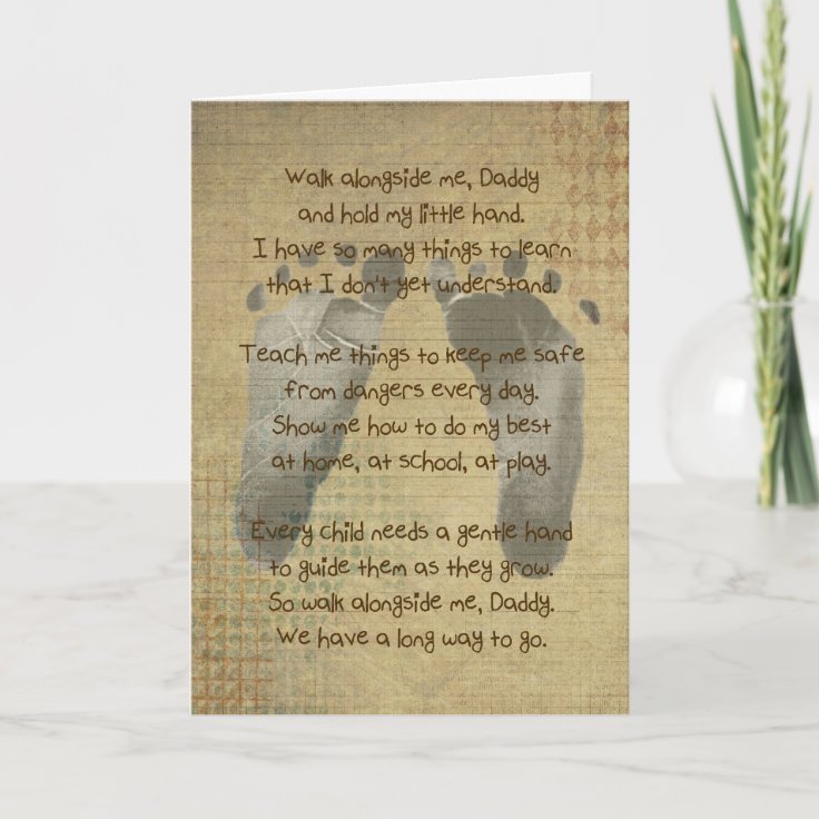 Baby's Footprints for Daddy's Birthday Card Zazzle