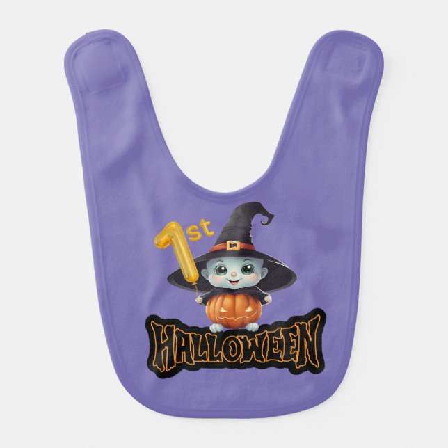 Baby's Frist Halloween Baby Bib (Front)