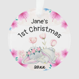 Baby's Girl First Christmas 2023 Personalized Ornament