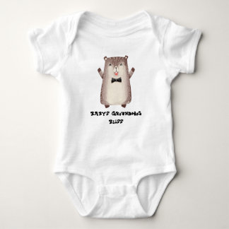 Baby's Groundhog Bliss groundhog cartoon Baby Bodysuit