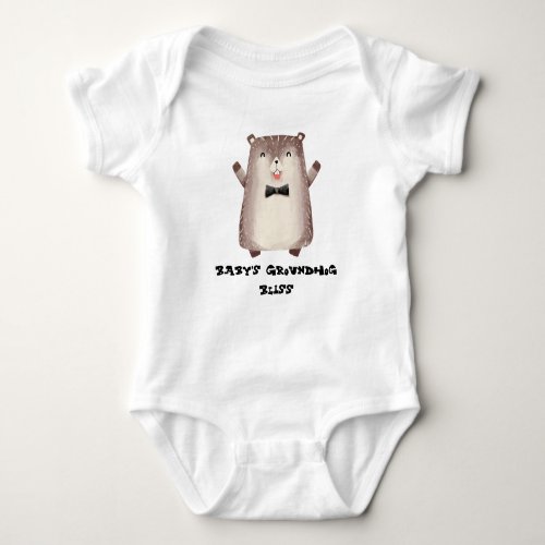 Babys Groundhog Bliss groundhog cartoon Baby Bodysuit