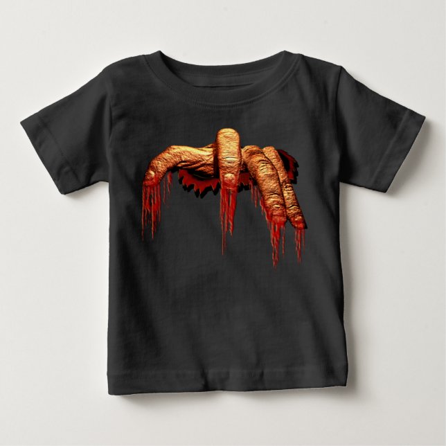 Baby's Halloween T-Shirt Gory Zombie Baby Shirts (Front)