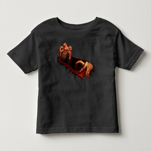 Baby's Halloween T-Shirt Gory Zombie Baby Shirts (Front)