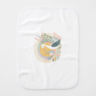 Baby's Here! said the stork Baby Burp Cloth