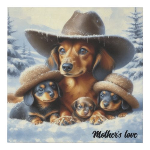 Babys its cold outside Doxie Faux Canvas Print