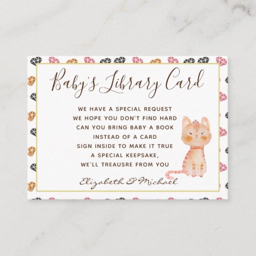 Babys Library Book Request Card Princess Cats Meow