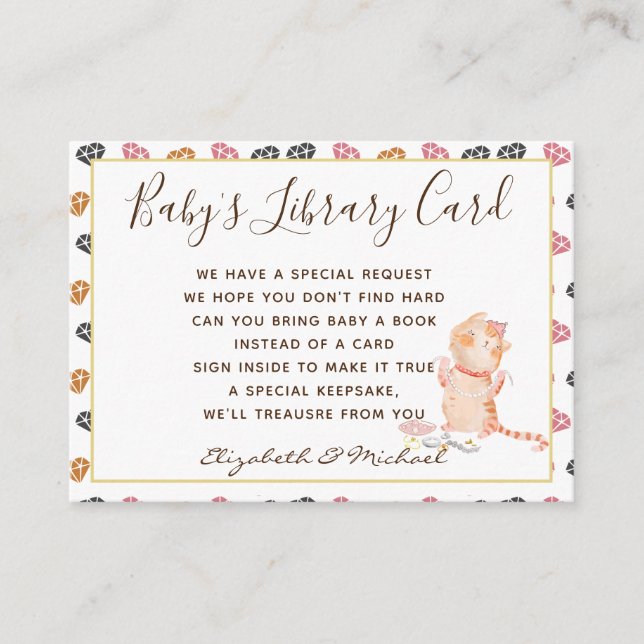 Babys Library Book Request Card Princess Cats Meow (Front)