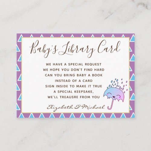 Babys Library Book Request Card Sprinkle Shower