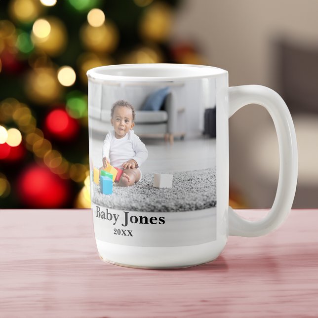 Baby's Merry Snowman First Christmas Photo Coffee Mug (Creator Uploaded)