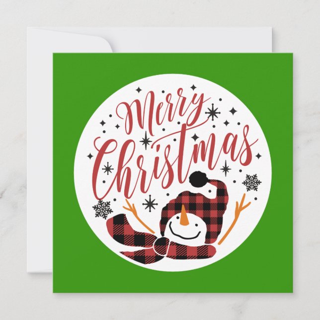 Baby's Merry Snowman First Christmas Photo Holiday Card (Front)