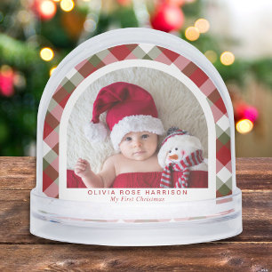 Babys My First Christmas Arch Photo Snow Globe