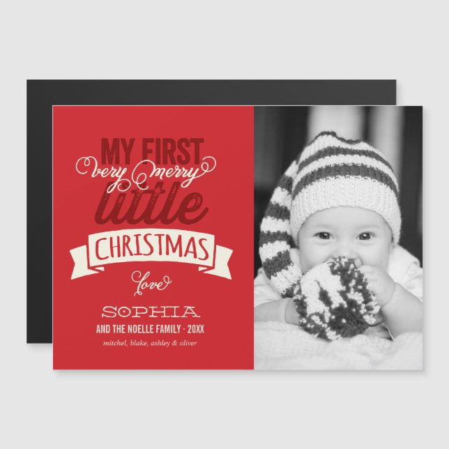 Baby's My Very Merry Little Christmas Cute Photo (Front/Back)