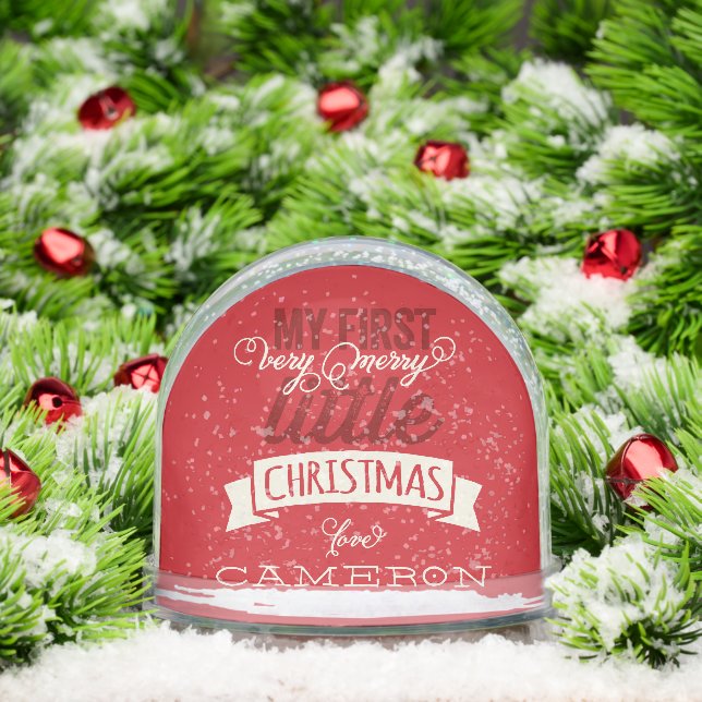 Baby's My Very Merry Little Christmas Cute Photo Snow Globe (Christmas)