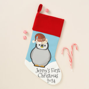 'Baby's (Name) First Christmas" Custom Penguin Christmas Stocking