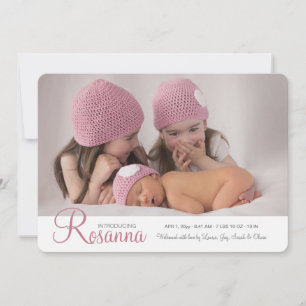 Baby's Name Photo Birth Announcement