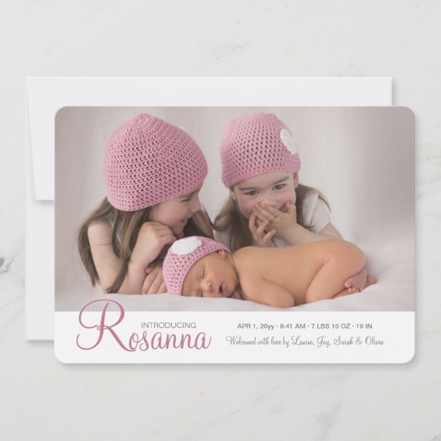 Baby's Name Photo Birth Announcement (Front)
