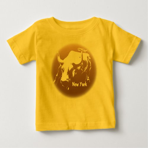 Babys New York Shirt NYC Baby Bull Souvenir Shirt