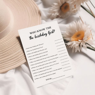 Baby's Party Game Girl Birthday How Well Do You