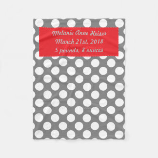 Baby's Personalized Polka Dots Fleece Blanket