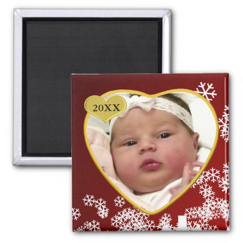 Babys Photo Keepsake Christmas Magnet