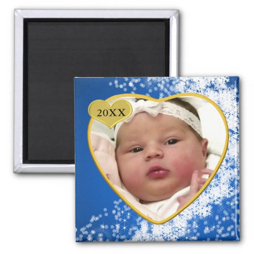 Babys Photo Keepsake Christmas Magnet