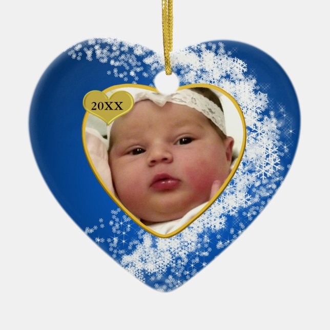 Baby's Photo Keepsake Christmas Ornament (Front)