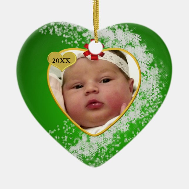 Baby's Photo Keepsake Christmas Ornament (Front)