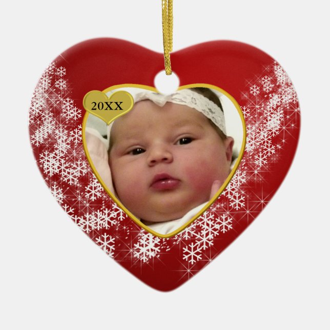 Baby's Photo Keepsake Christmas Ornament (Front)