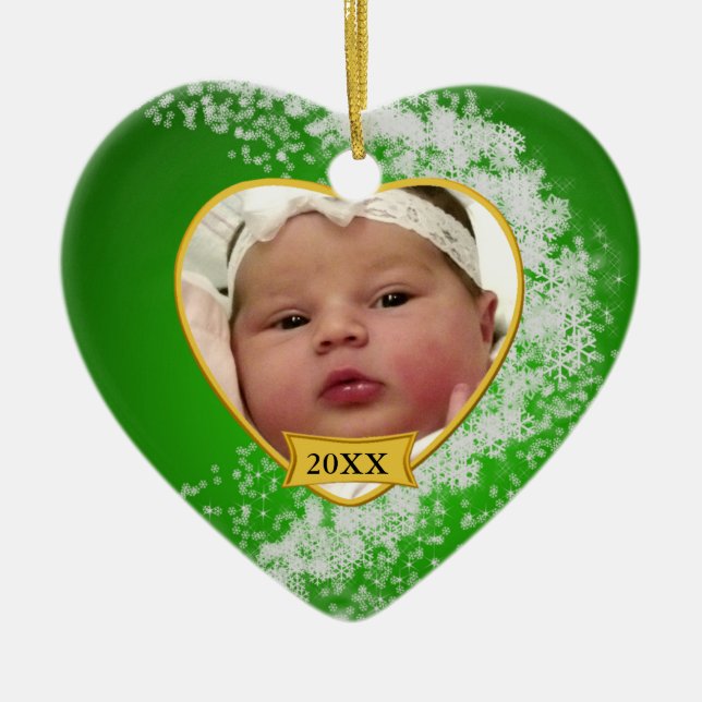 Baby's Photo Keepsake Christmas Ornament (Front)