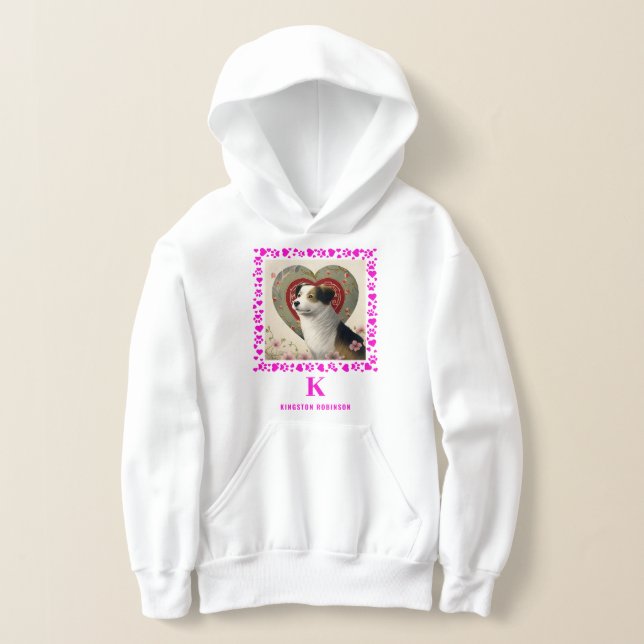 Babys Photo Monogram & Name Girls Personalized Hoodie (Laydown)