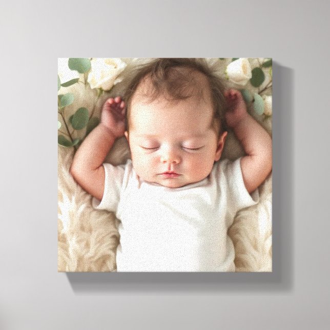 Baby's Photo Personalize Canvas Print (Front)