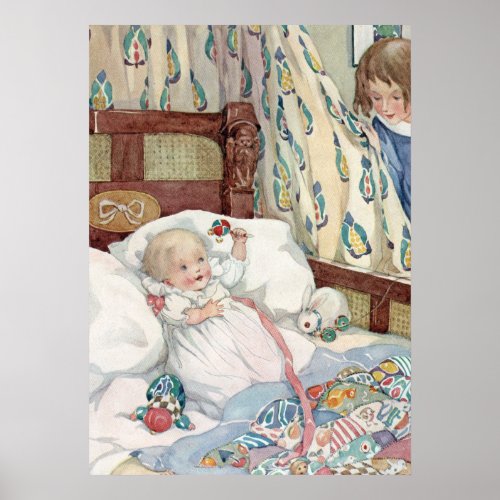 Babys Playmate by Anne Anderson Poster