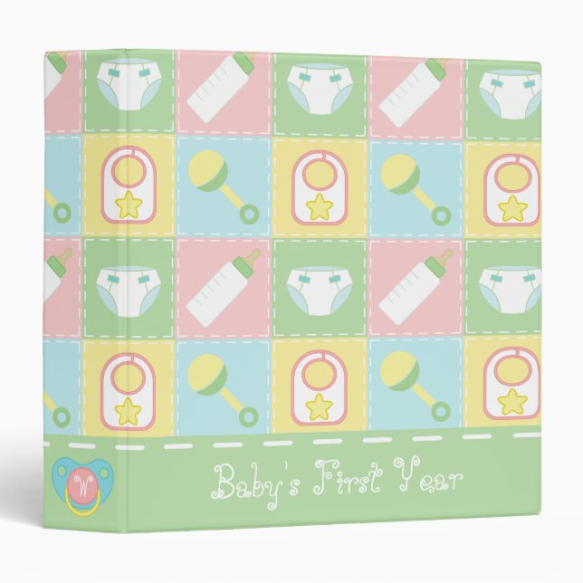 Baby's Quilt 3-Ring Binder (Front/Spine)