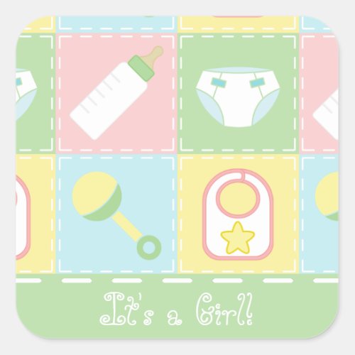 Babys Quilt Announcement Sticker