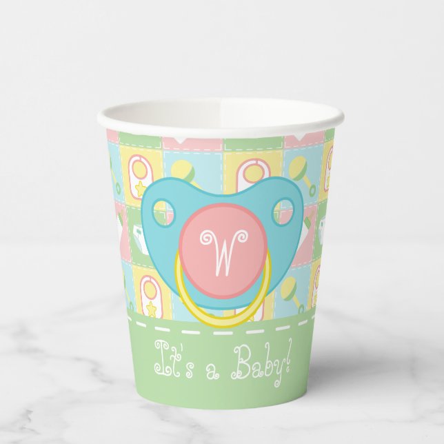 Baby's Quilt Paper Cup (Left)