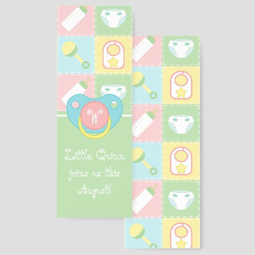 Baby's Quilt Shower Bookmark Favor