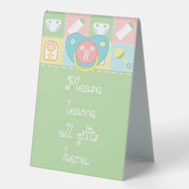 Baby's Quilt Table Tent Sign (Front)