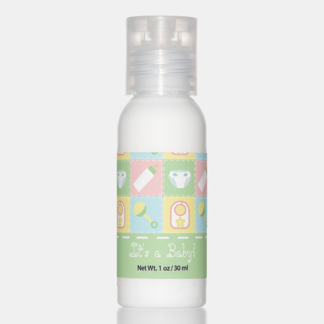 Baby's Quilt Travel Bottle Favors Hand Lotion (Front)