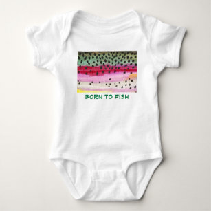 Baby's Rainbow Trout Fishing Baby Bodysuit